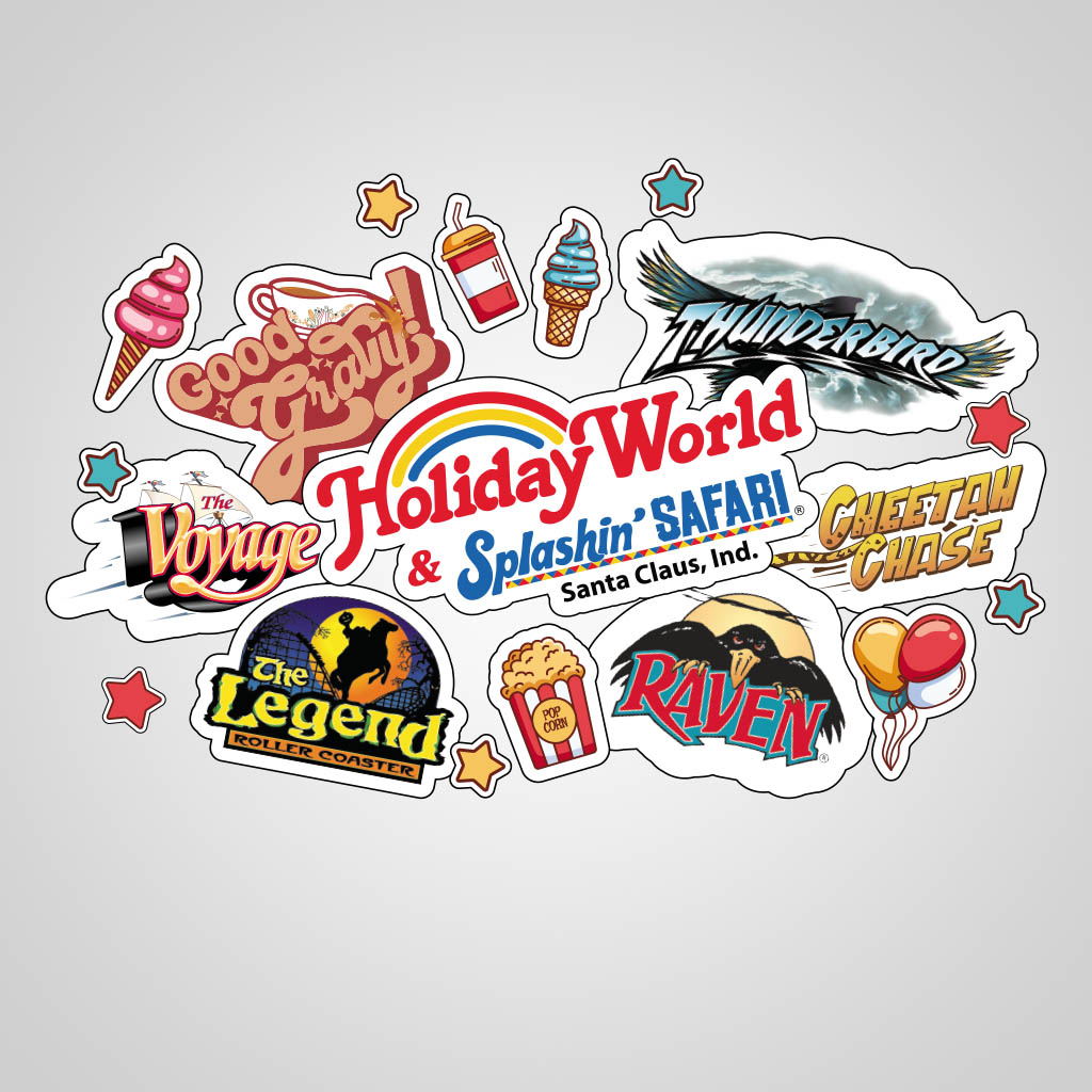 Holiday World Theme Park Ride Stickers UMC Design UMC01198