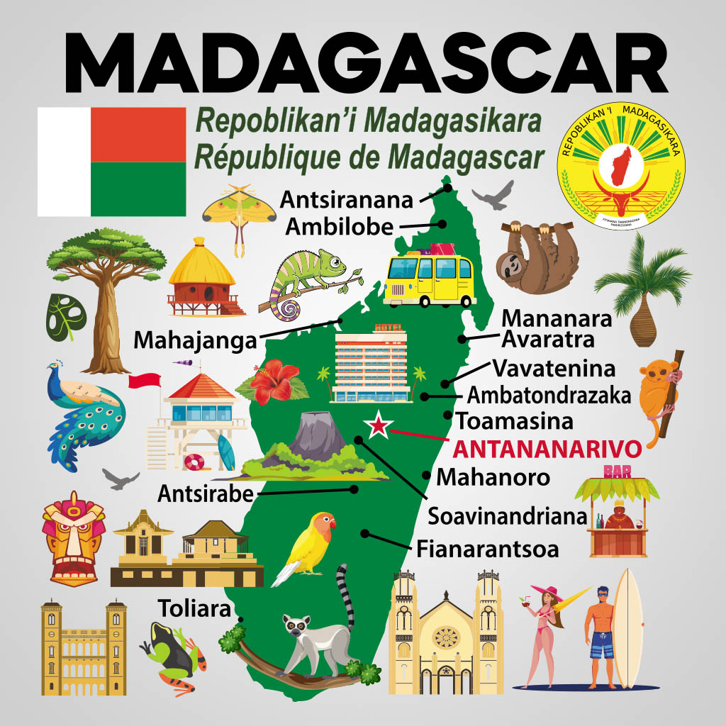 Madagascar Map UMC Design UMC01210