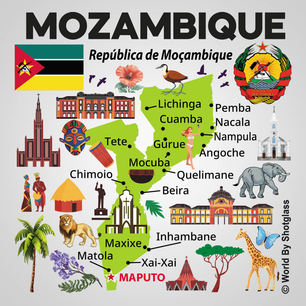 Mozambique Map UMC Design UMC01211