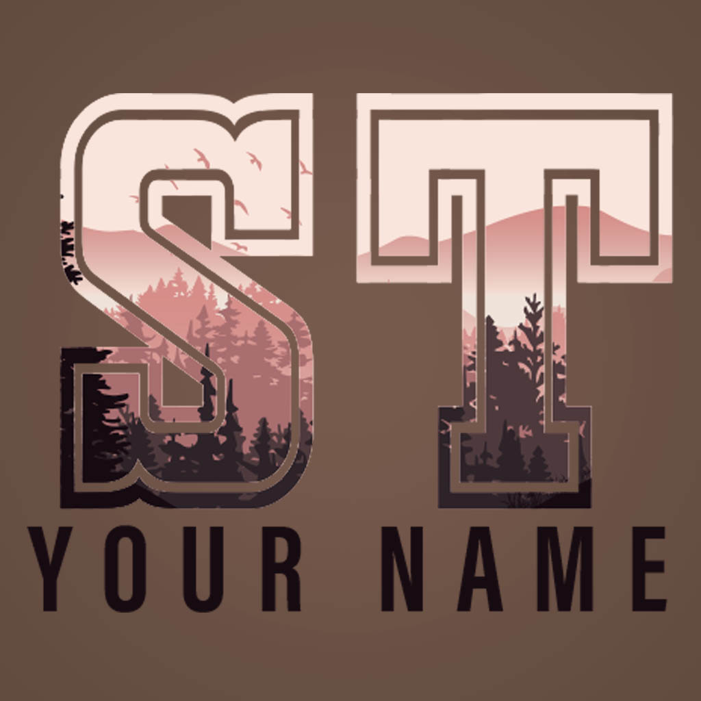 State Initials Pink Forest Name Drop UMS Design UMS01002