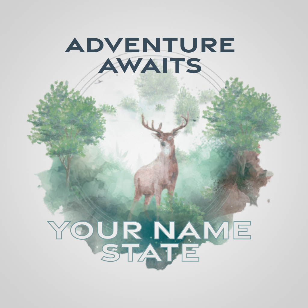 Adventure Awaits Deer Name Drop UMS Design UMS01013