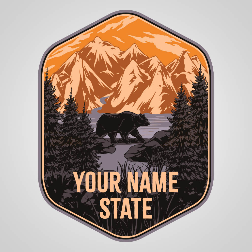 Shield With Bear Name Drop UMS Design