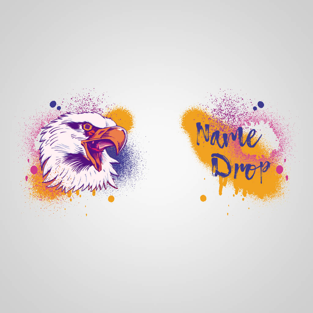 Eagle With Paint Splatter With Name Drop UMS Design UMS01124
