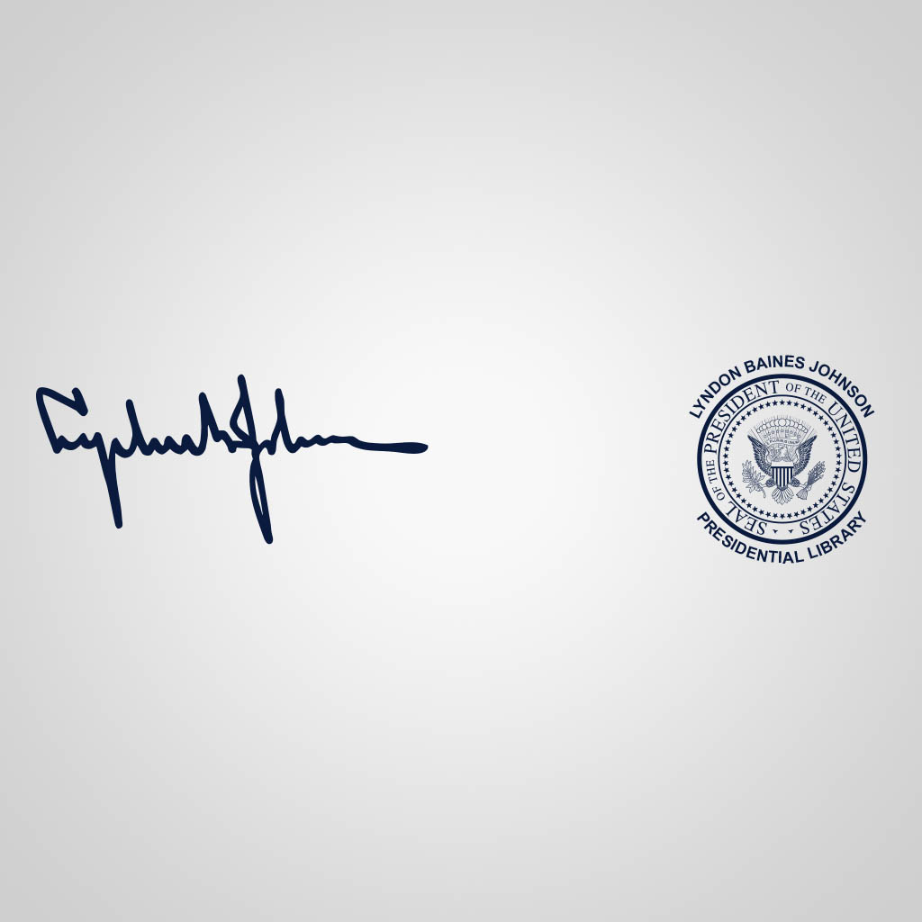 LBJ Presidential Seal and Signature Wrap USC Design