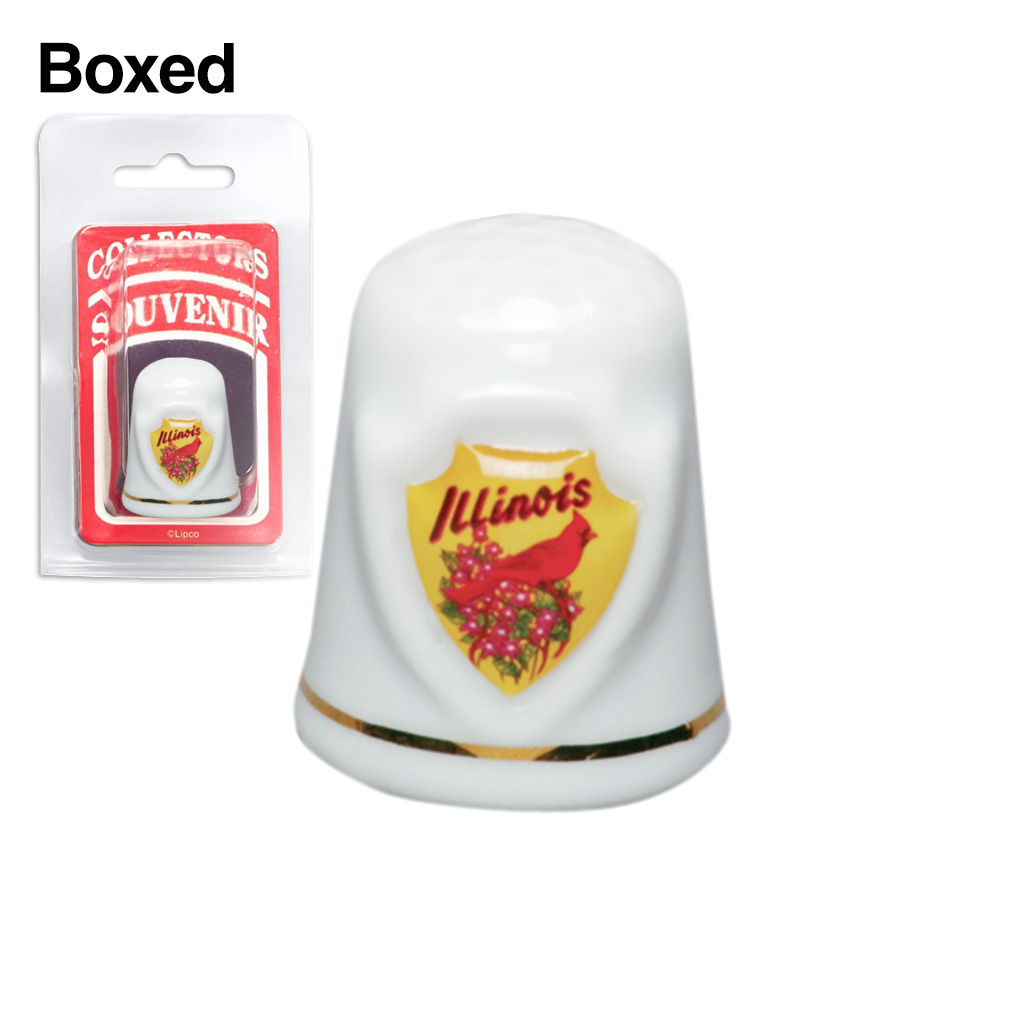 Ceramic Thimble with Shield, Boxed 14244