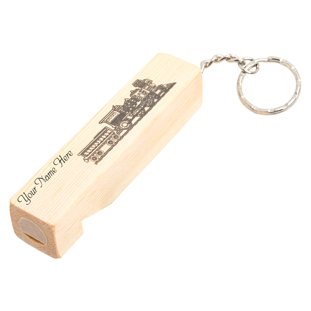 Wood Train Whistle Keychain 15282