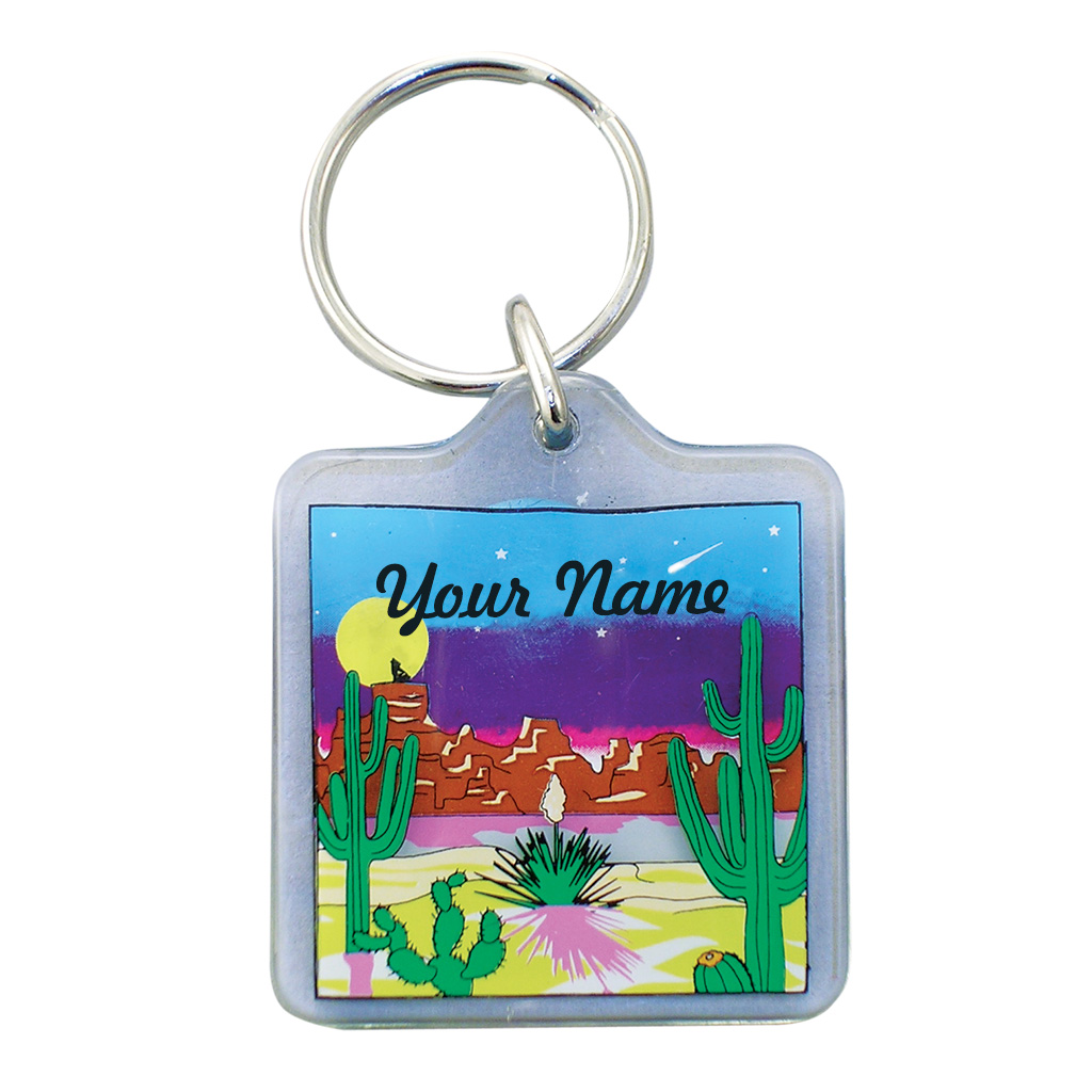 Lucite Desert Scene Keychain 16627