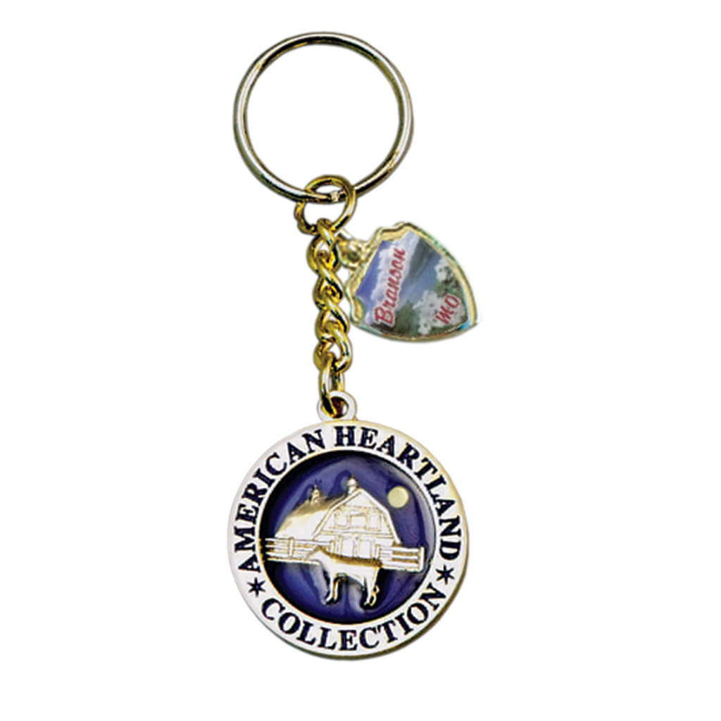 Round Keychain with Shield Charm, Farm 17660