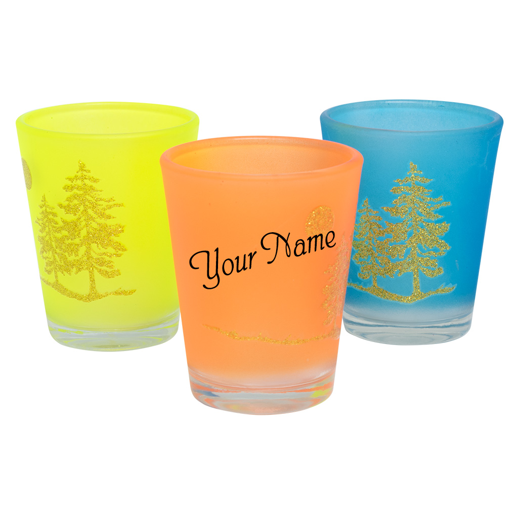 Neon Frost Glitter Tree Shot Glass 17969