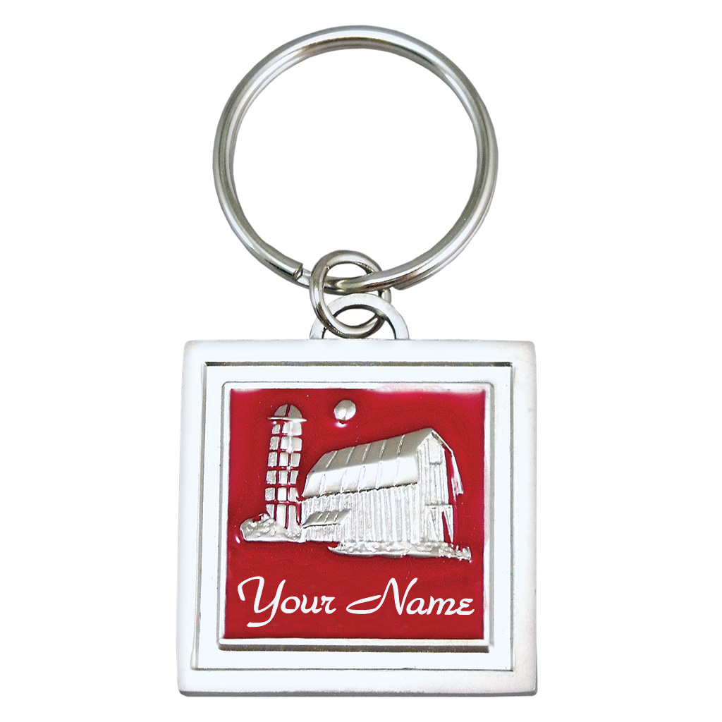 Pewter Farm Keychain 18115