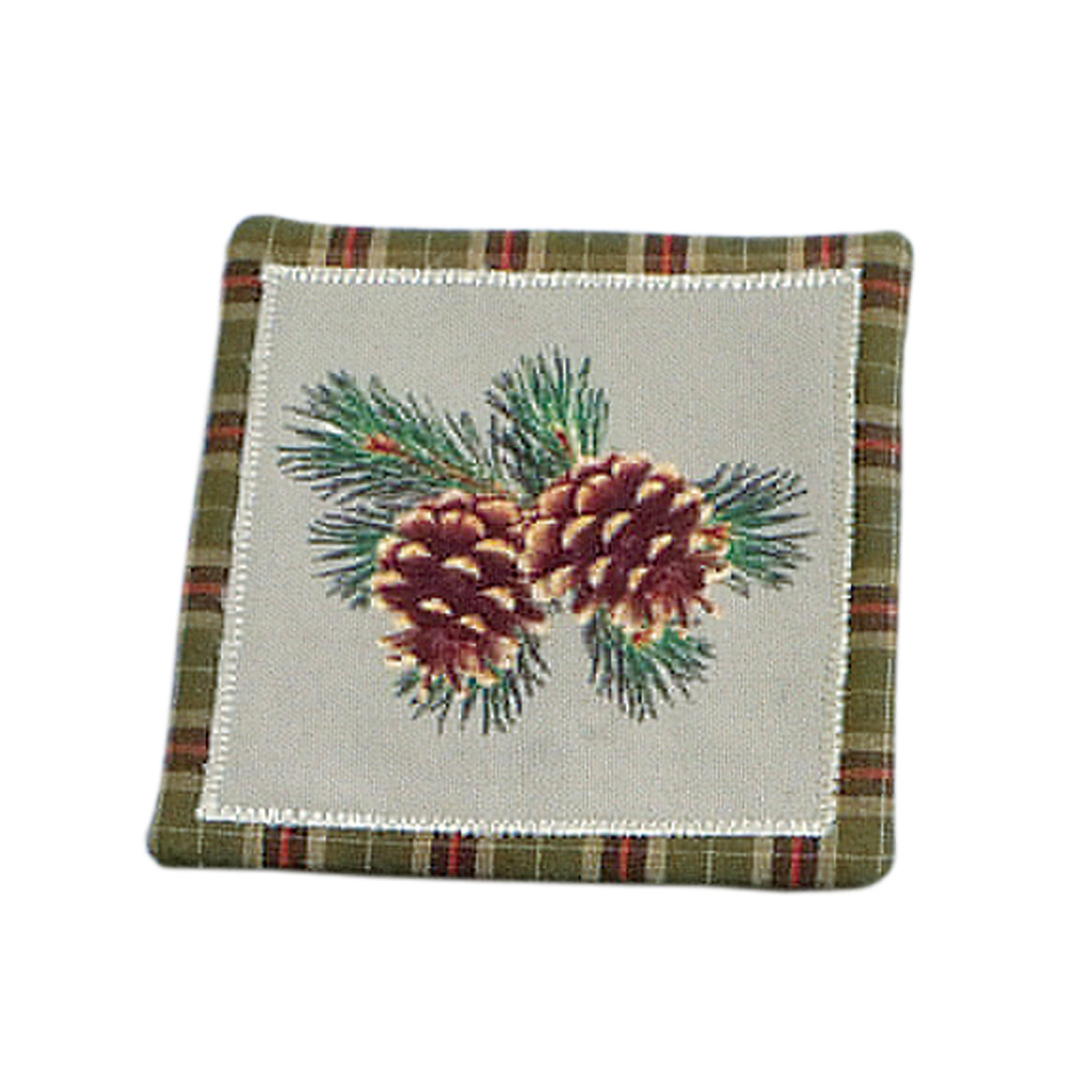 Pinecone & Plaid Coaster Set 19028 View 3