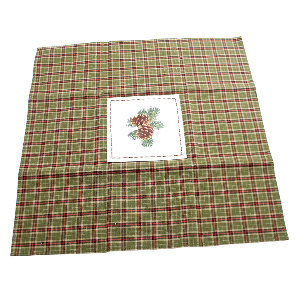 Plaid Pinecone Table Linen 19029