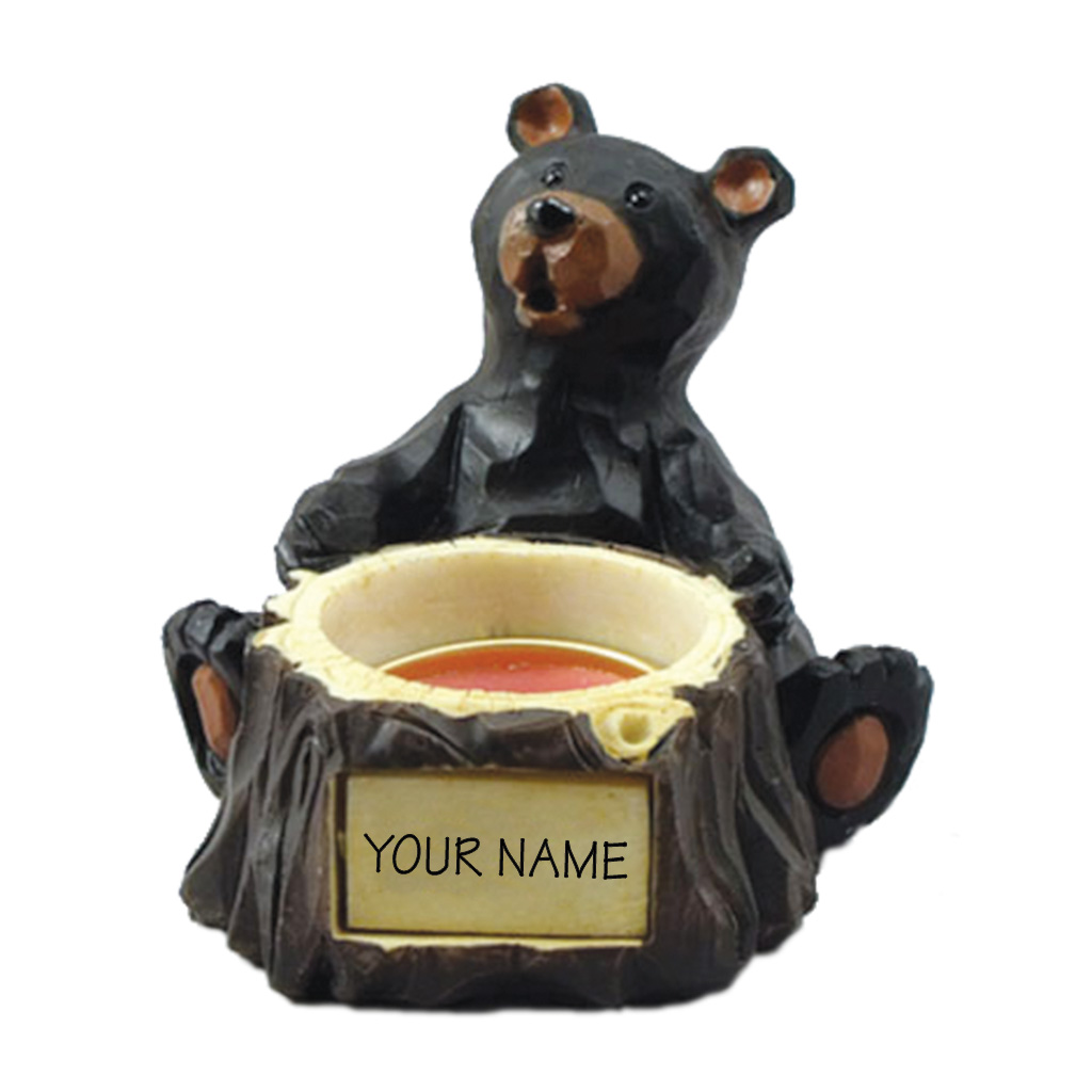 Bear Tealight Holder With Plaque 19043