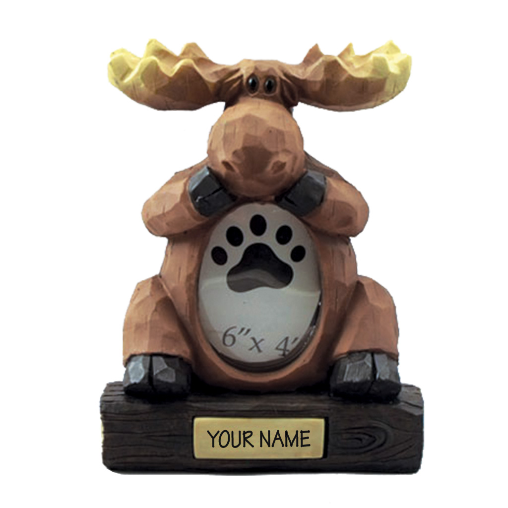 Sitting Moose Photo Frame With Plaque 19061