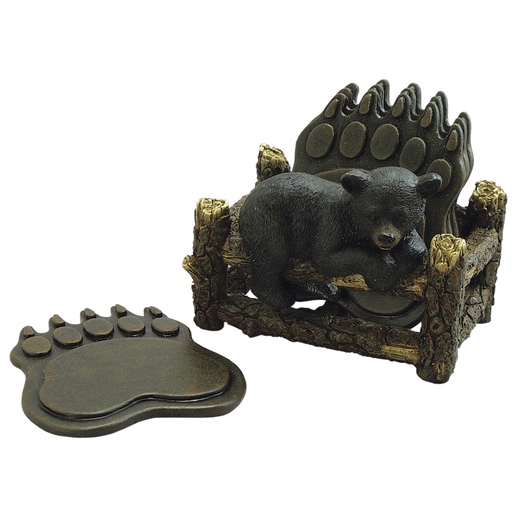 Bear Track Coasters With Holder