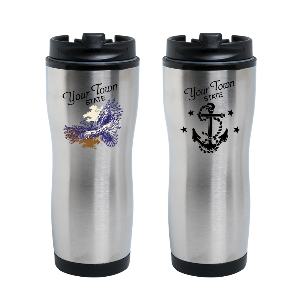Brushed Steel Travel Double Wall Tumbler 19231