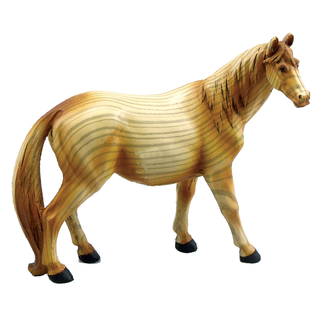 Woodgrain Look Horse Figurine 19325