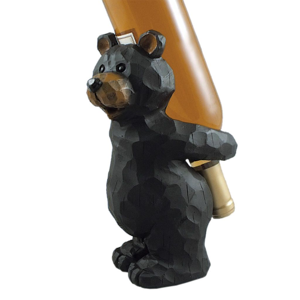 Cute Carved Bear Wine Holder 19343