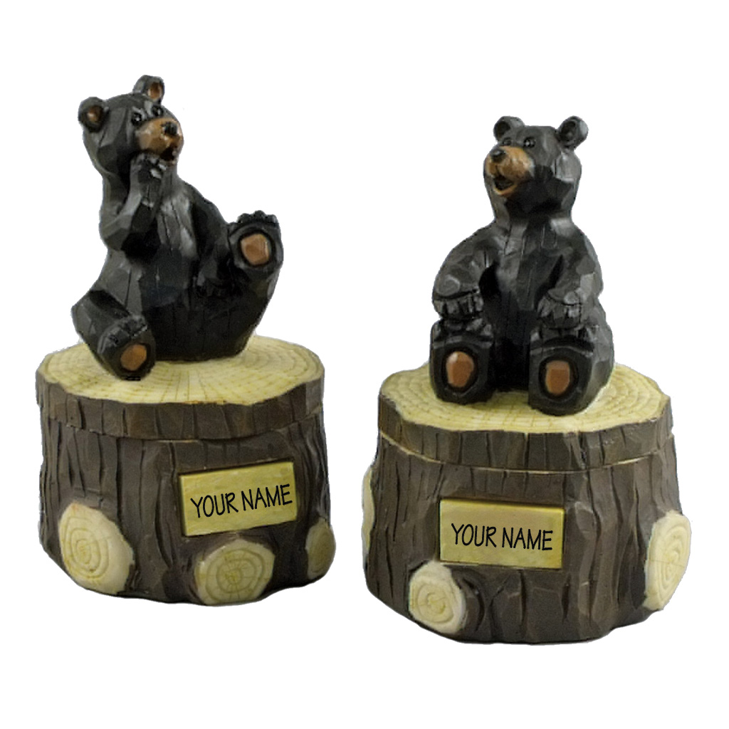Bear Trinket Boxes With Plaque 19353