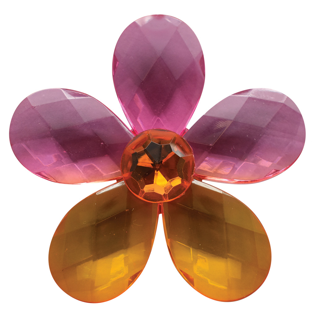 Pink/Orange Daisy Crystal Magnet 19614
