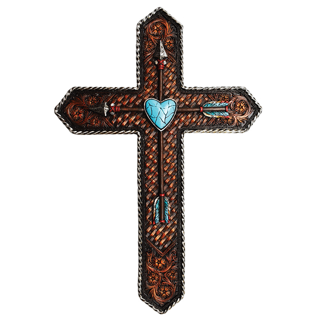 Leather & Turquoise Look Cross 19641
