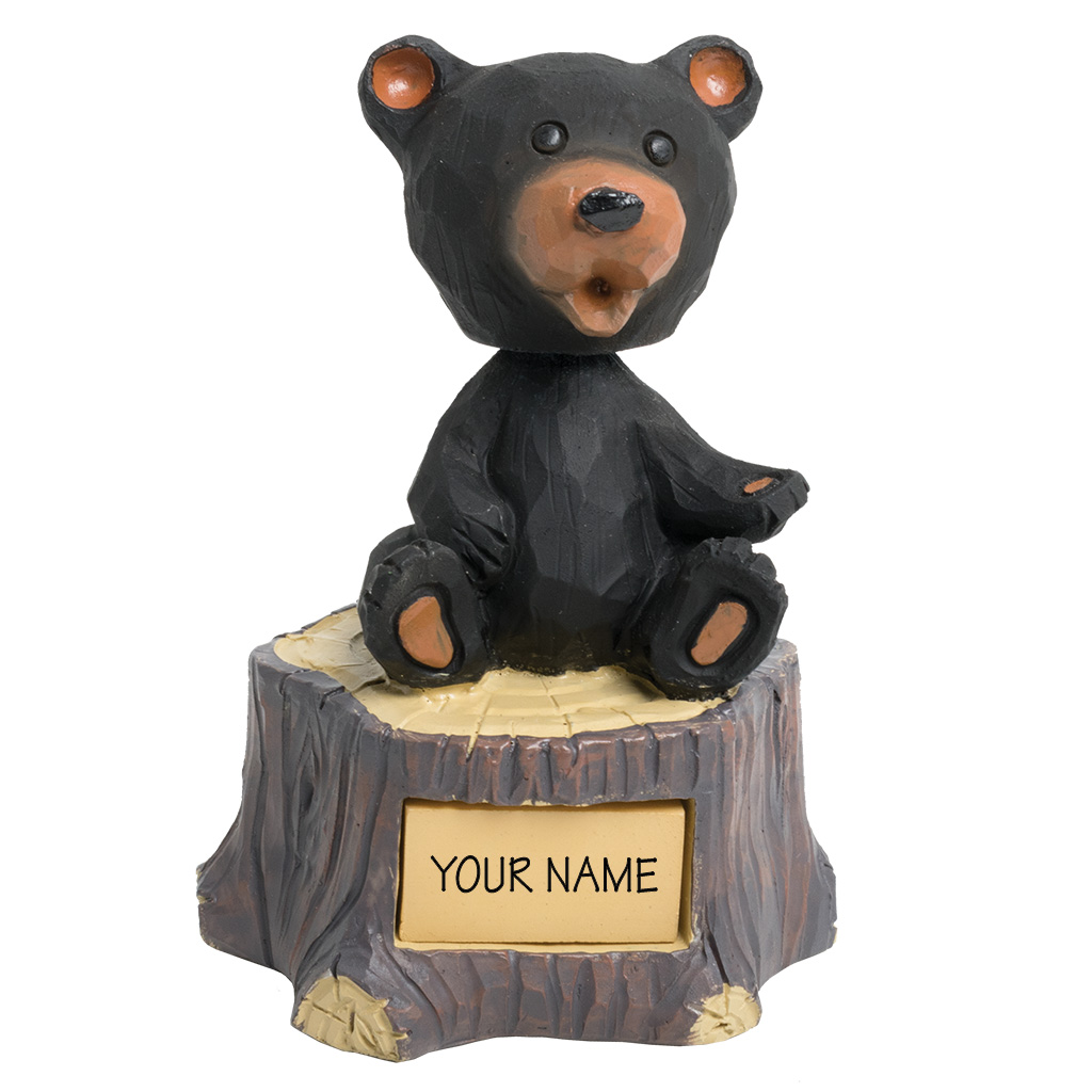 Bear Bobble Figure With Plaque 19786