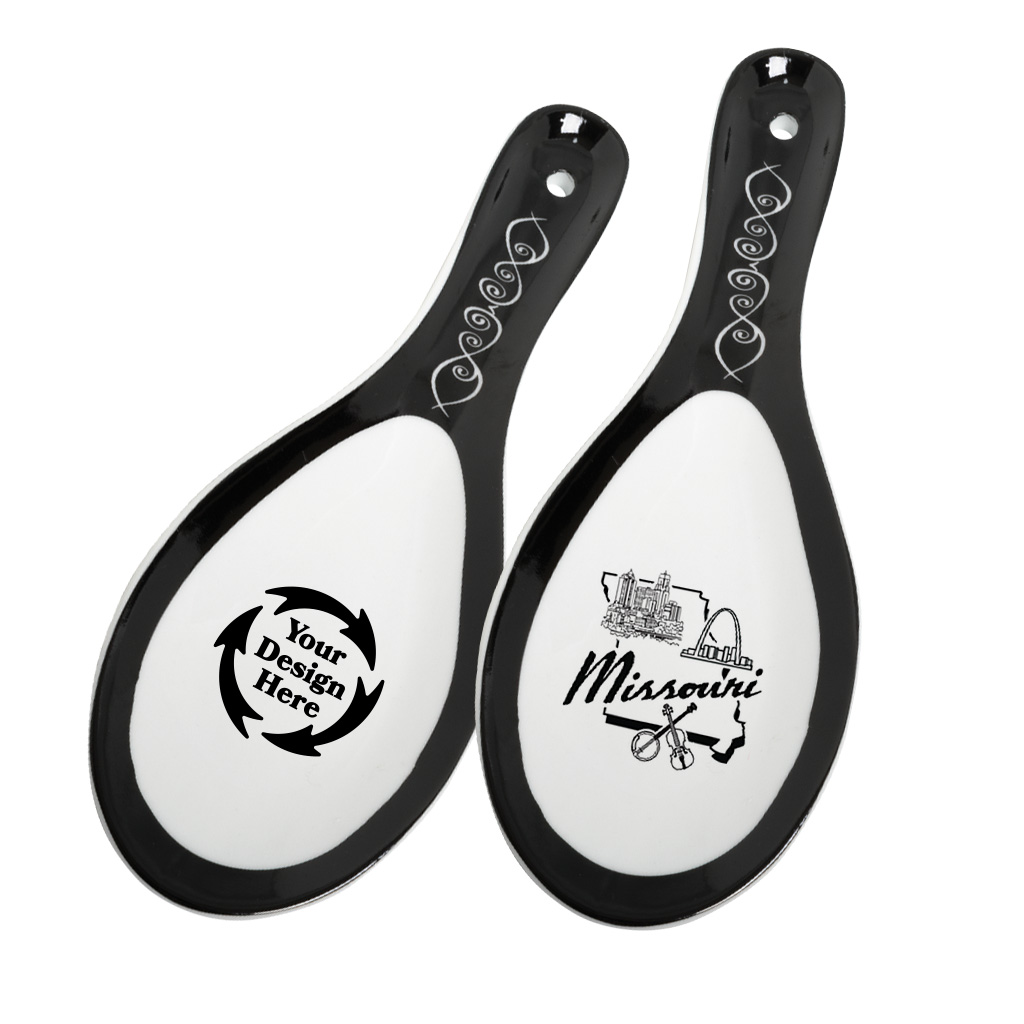 White Ceramic 8"  Spoon Rest 19793