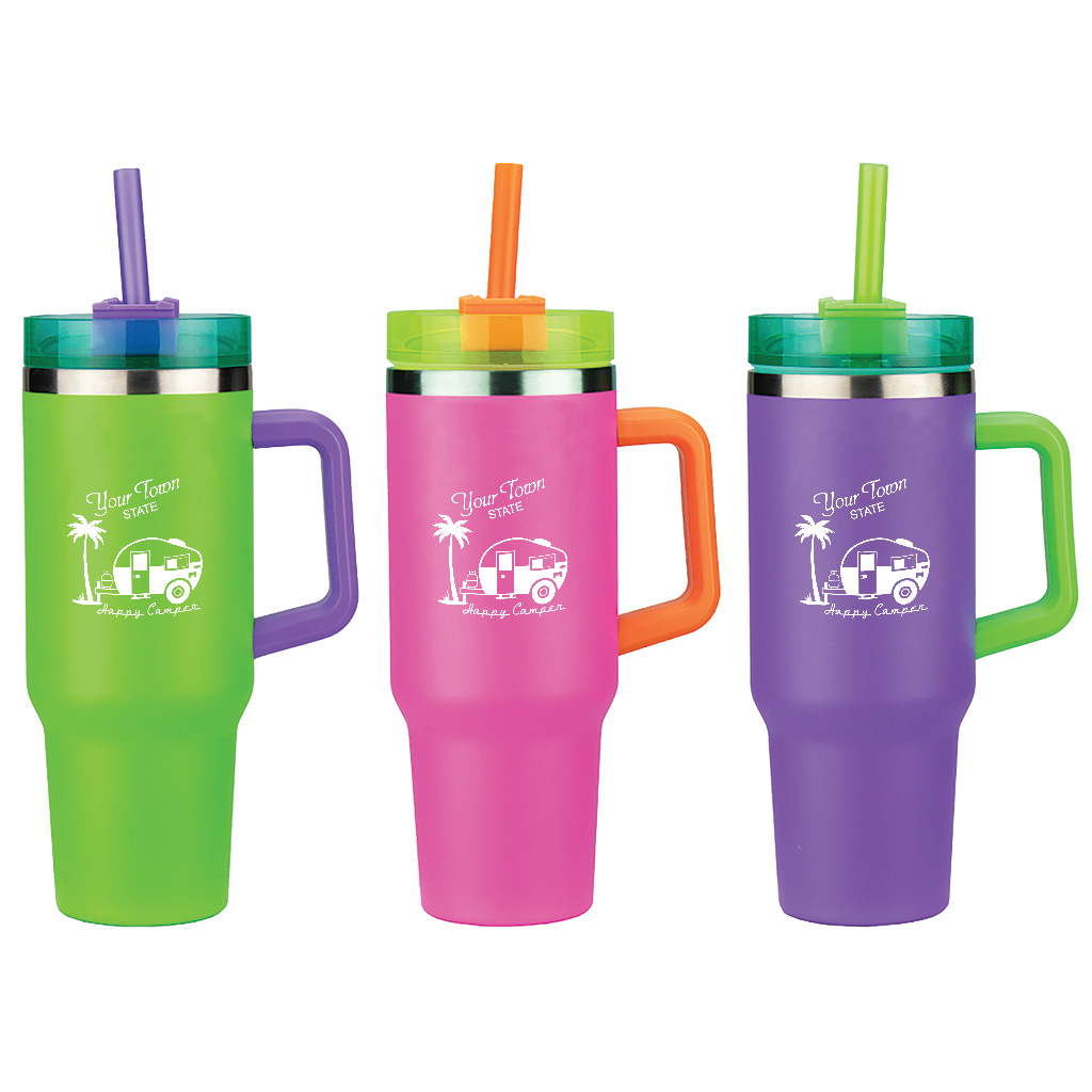 40 Ounce Stainless Steel Tumbler In Three Bright Neon Colors 19887