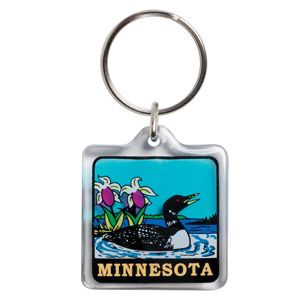 Square Lucite Keychain, Minnesota 20302MN
