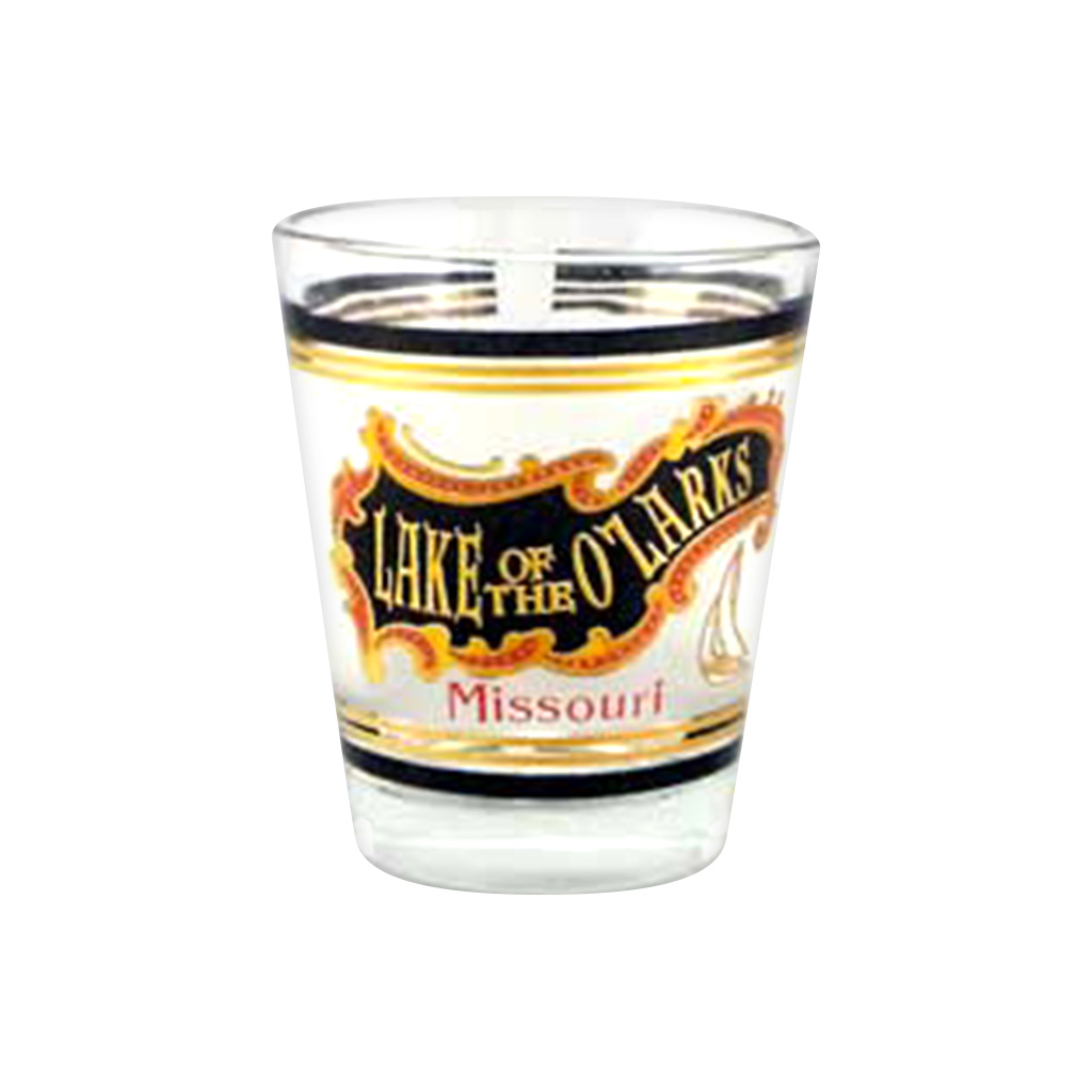 Gold & Black Shot Glass, Lake Of The Ozarks 20484LOZ