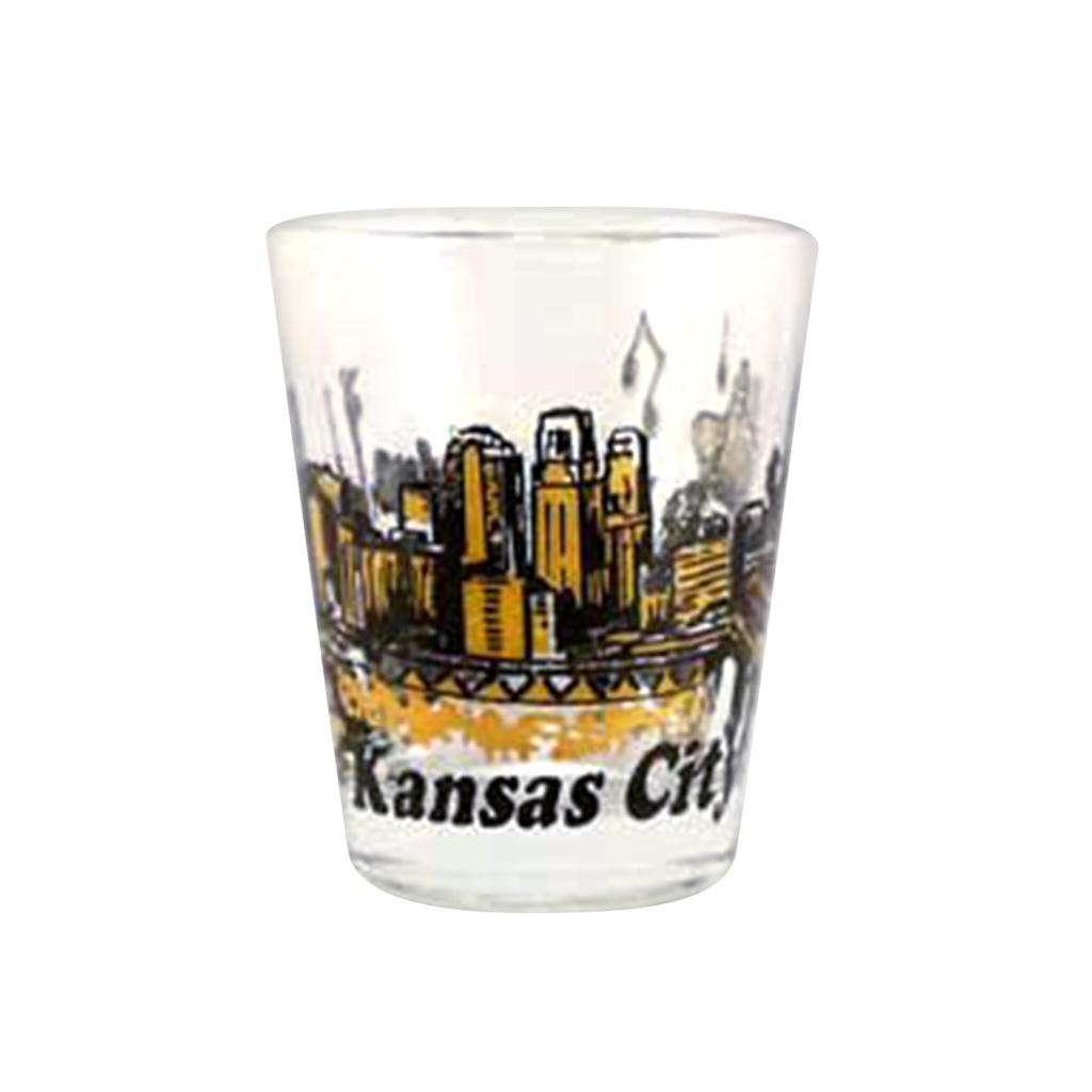 Black & Gold Shot Glass, Kansas City 20505KC