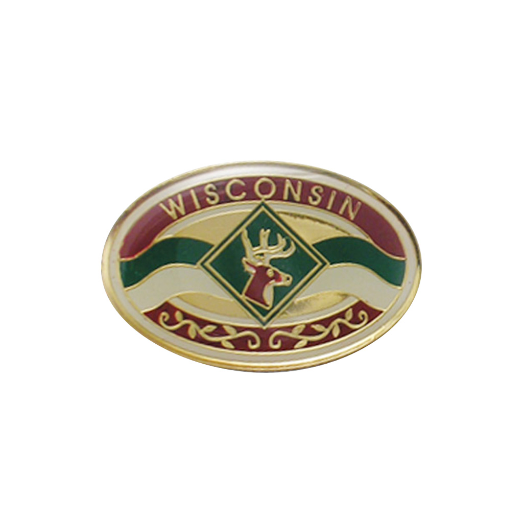 Oval Lapel/Hat Pin, Wisconsin 20585WI