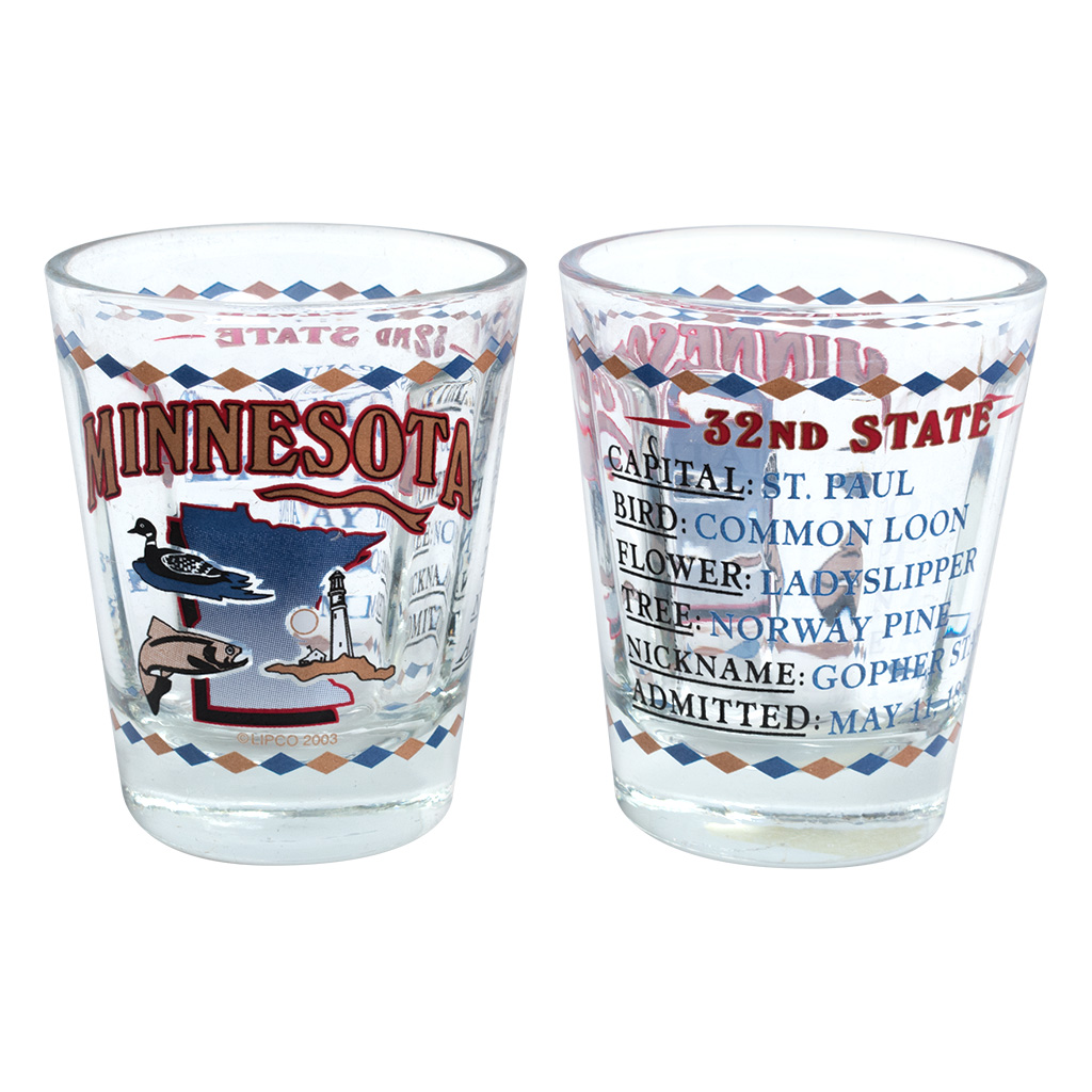 State History Shot Glass, Minnesota 21589MN