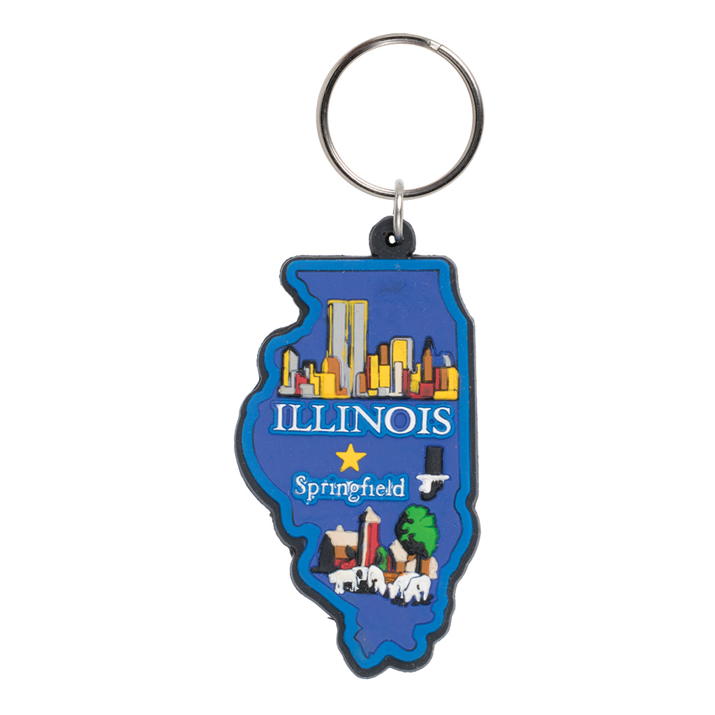 Soft PVC State Keychain, Illinois 21595IL