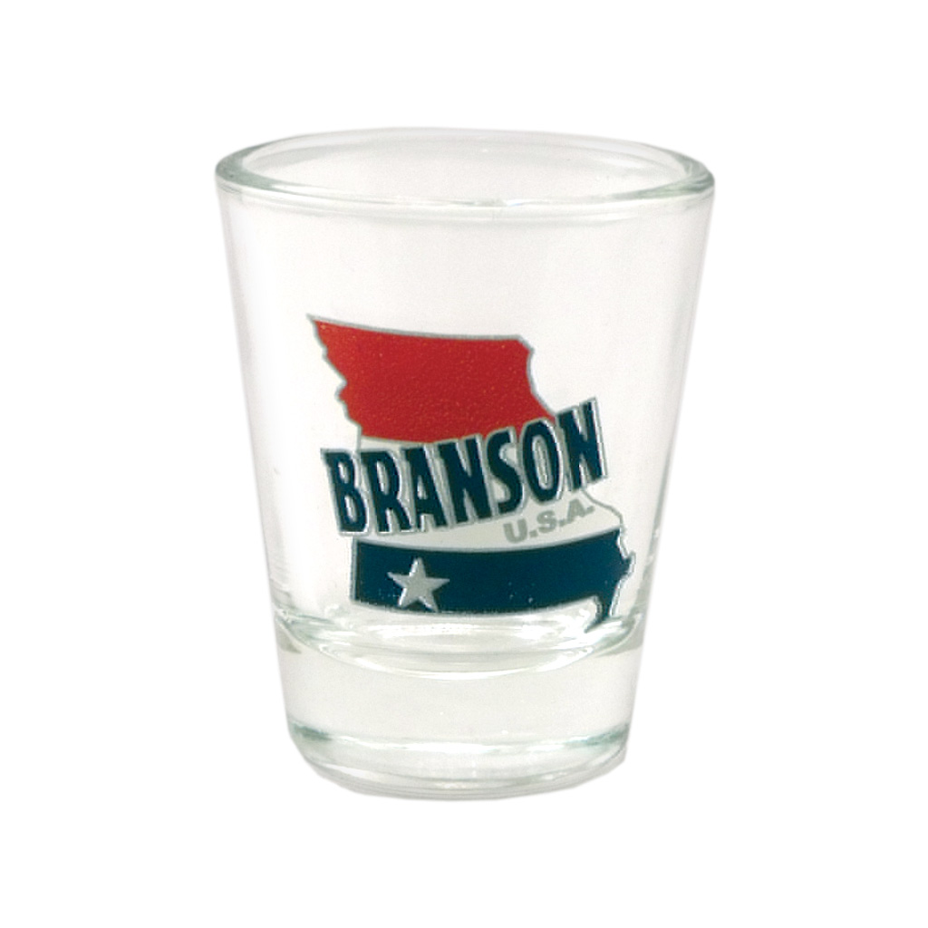 Branson Red White Blue Map Shot Glass 22468BR