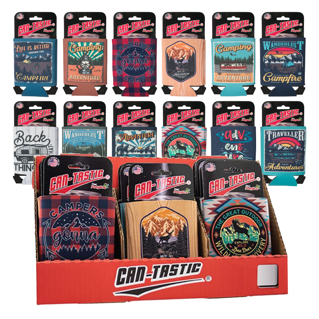 Camping Can Cooler Carded 12 Assorted 30026PL