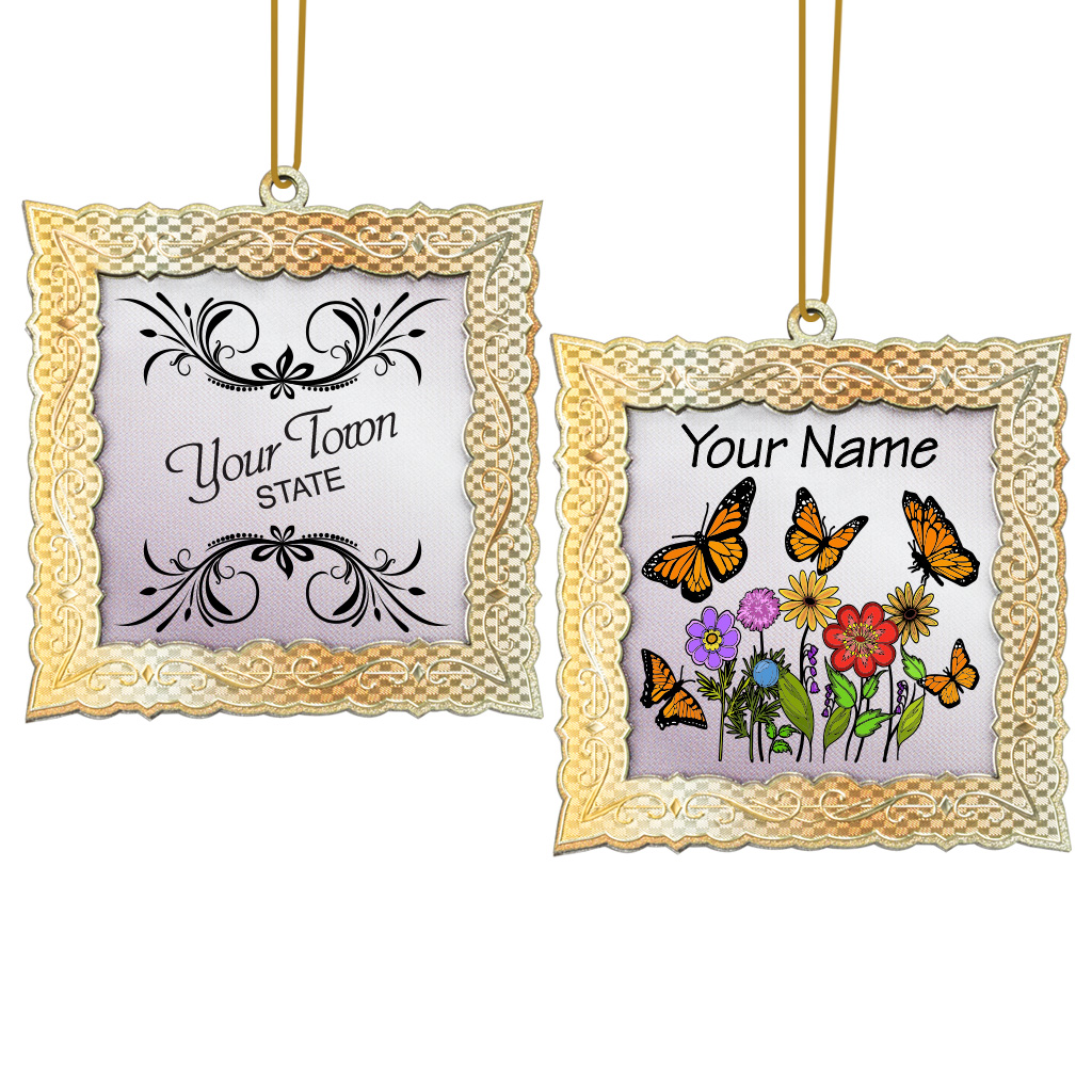Golden Frame Bi-Level Foil Ornament 40122