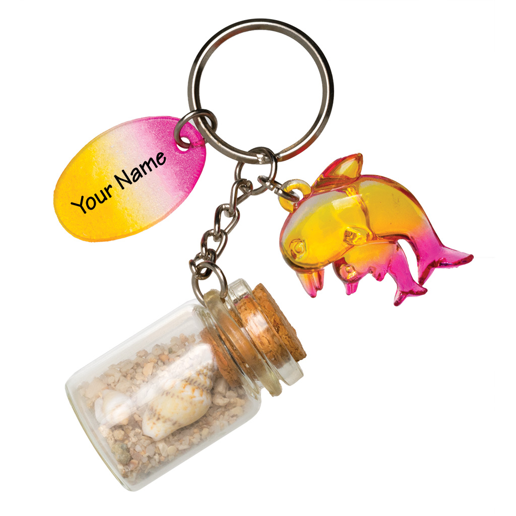 Dolphin And Sand Bottle Keychain 40228