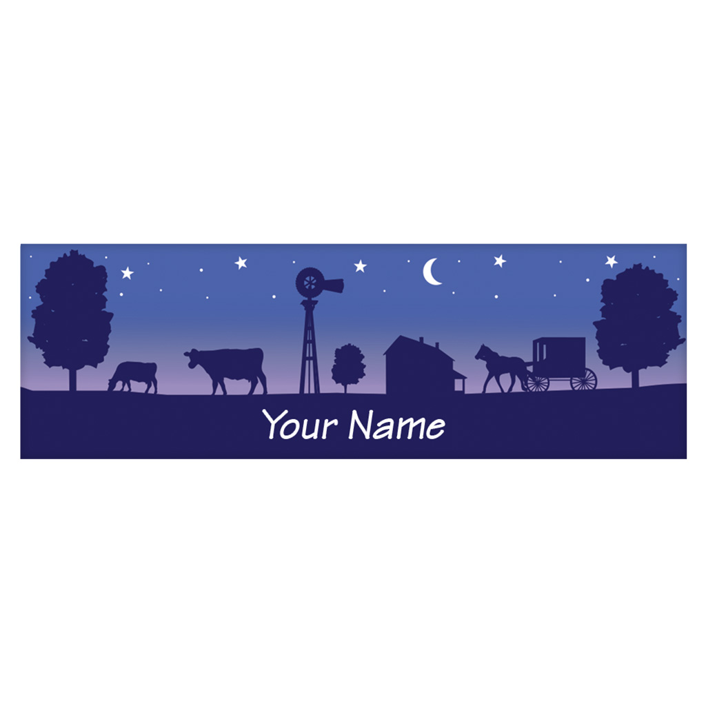 Long Rectangular Magnet, Amish Night Panorama Design 40267AC