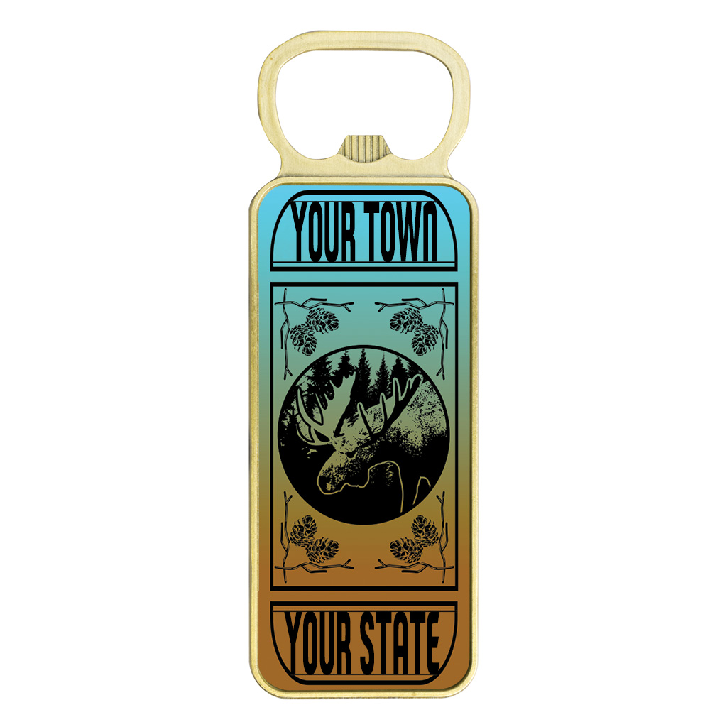 Bottle Opener Magnet, Moose Blend Design 40270MOO