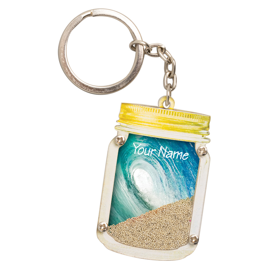 Mason Jar Sand-Filled Keychain, Rolling Wave 40279WAV