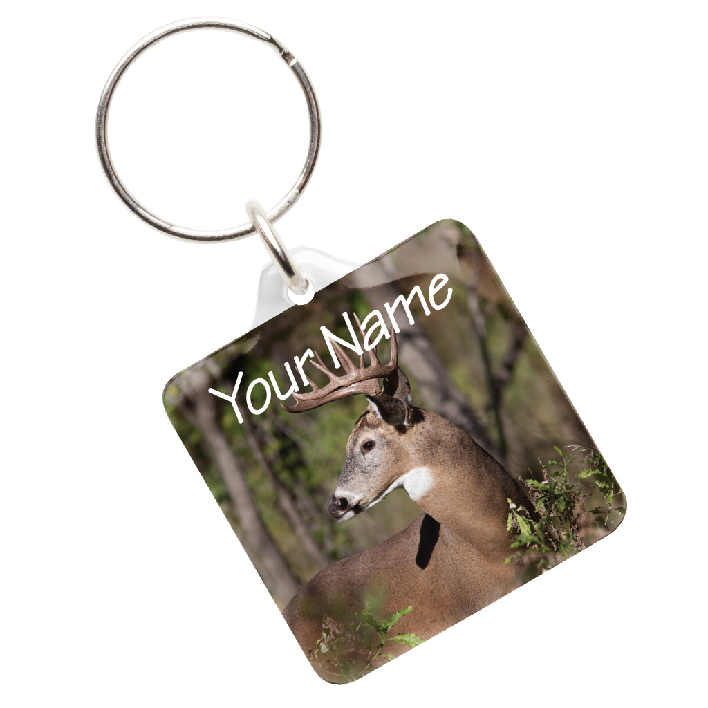 Clear Acrylic Keychain, Deer, Name Drop 40282DEE