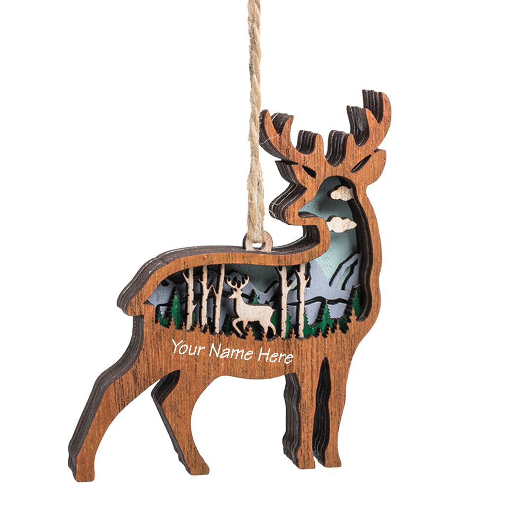 Deer Layered Wood Ornament 40300