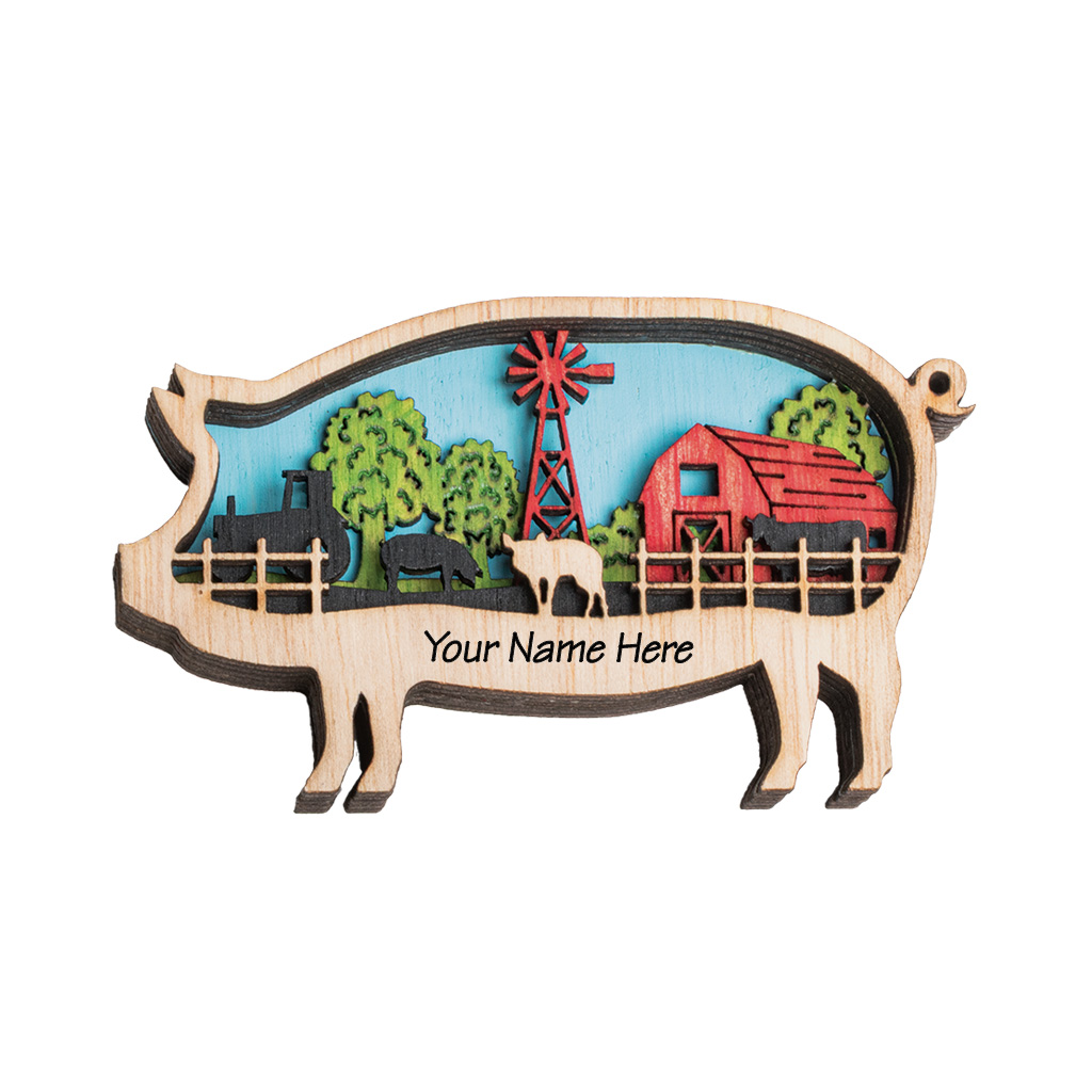 Layered Wood Pig Magnet 40397