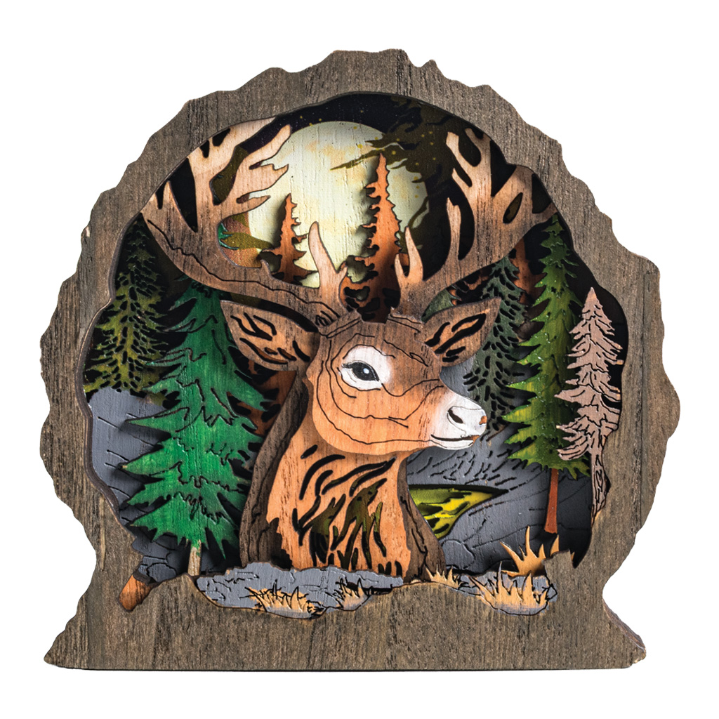 Layered Wood Deer Stand-up Figure 40400