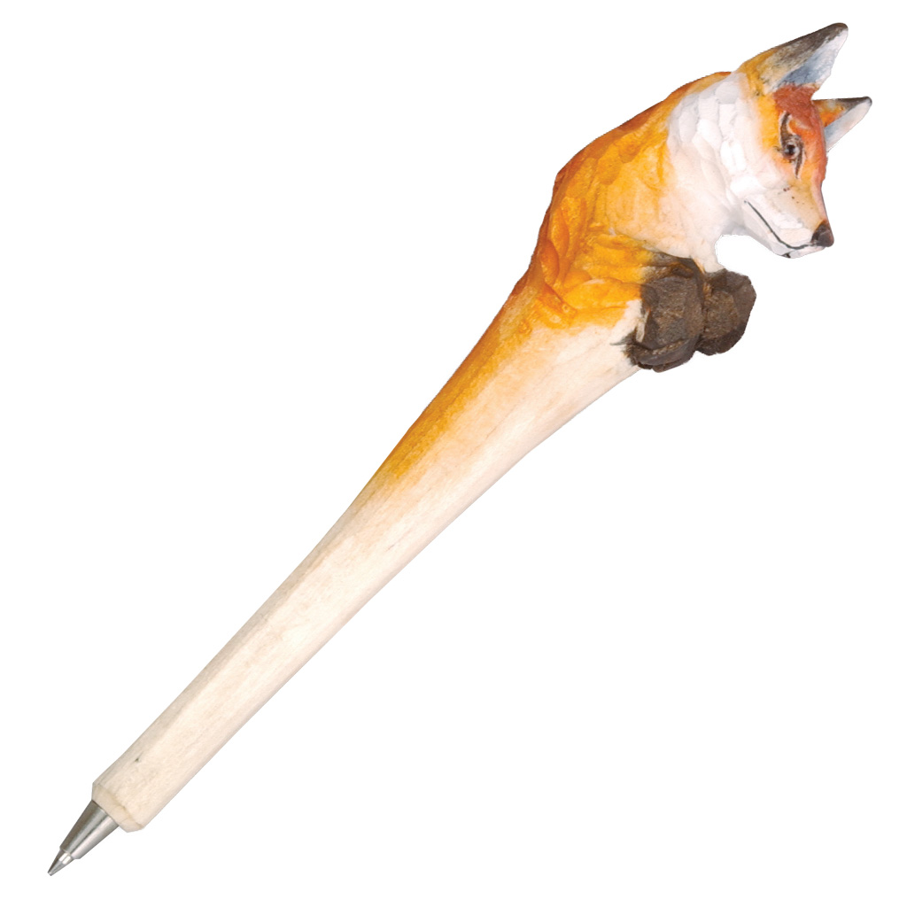 Carved Wood Fox Pen 61731