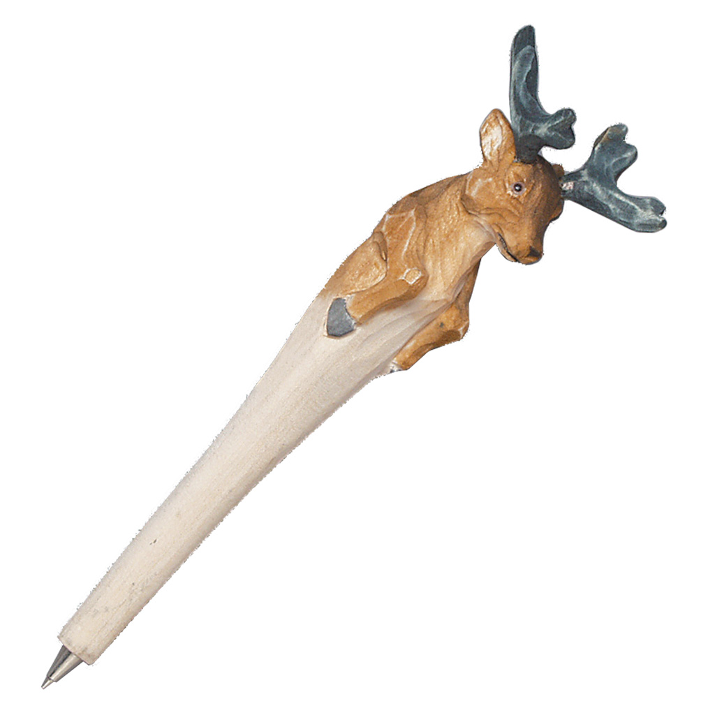 Carved Wood Deer Pen 62162