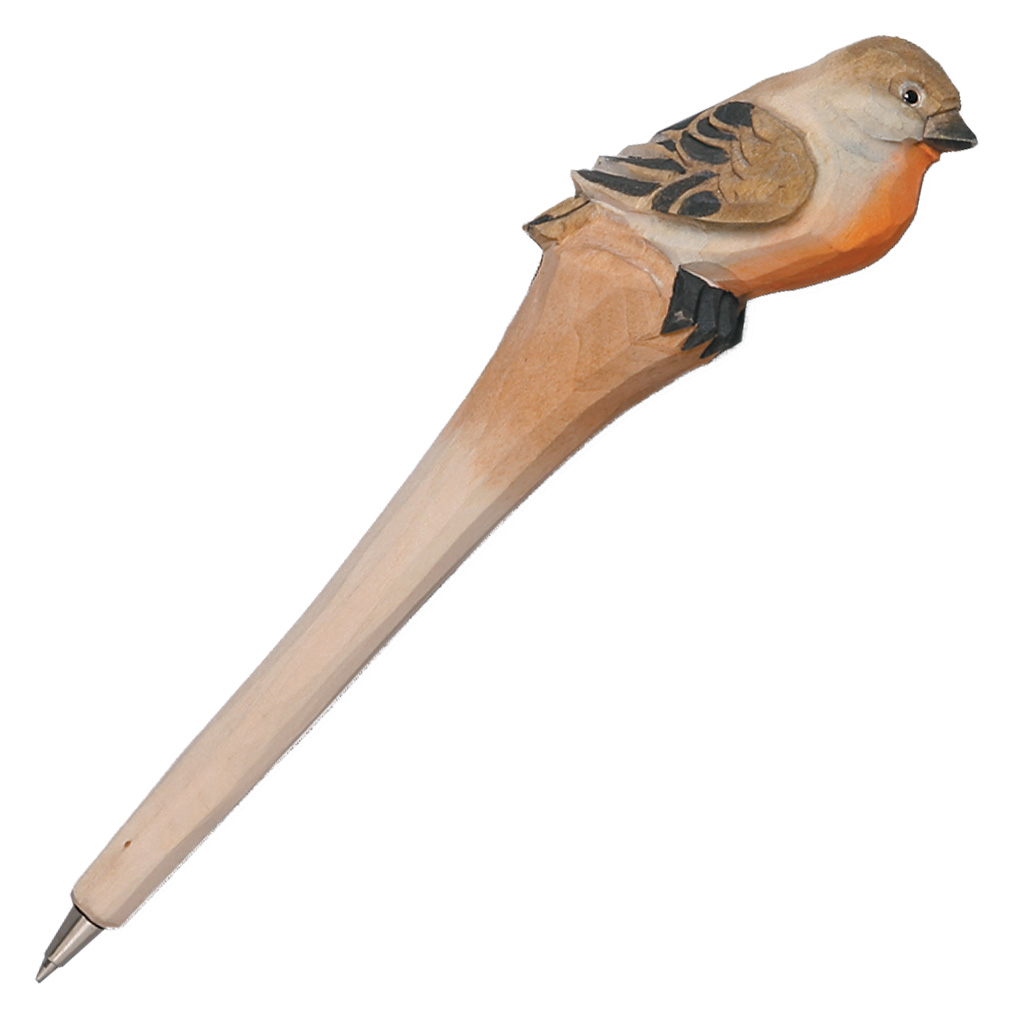 Carved Wood Robin Pen 62394