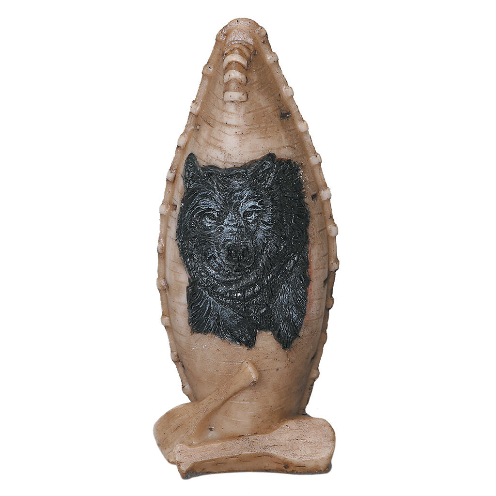 Canoe Figurine With Bear