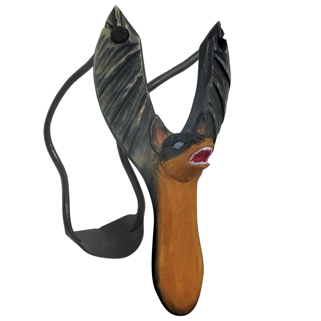 Carved Wood Bat Slingshot 62705